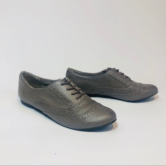 Aldo Shoes - ALDO | grey wingtip lace up flat shoes